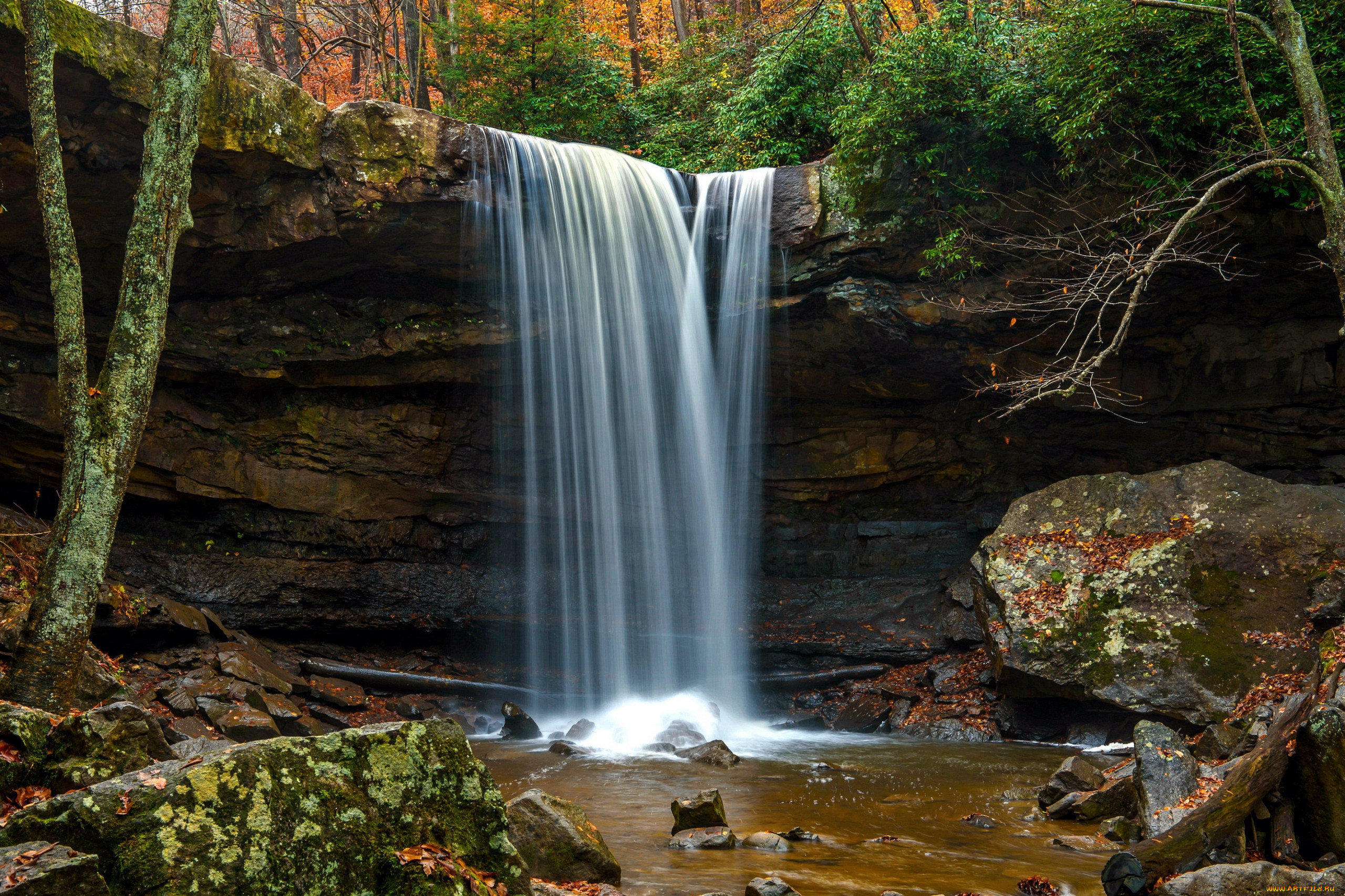 cucumber waterfall, ohiopyle state park, , , cucumber, waterfall, ohiopyle, state, park